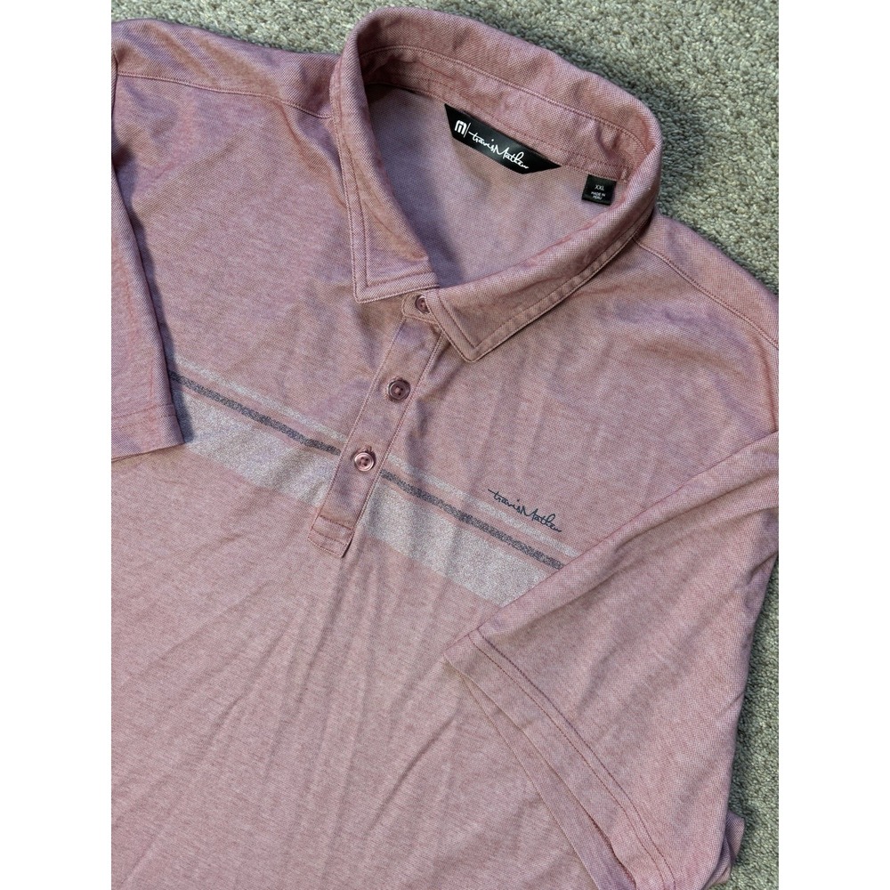 Travis Mathew Golf Polo Shirt Mens XXL 2XL Performance Athletic Solid‎ Red